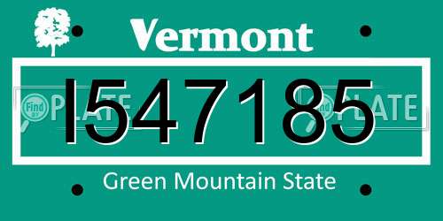 I547185 Vermont License Plate