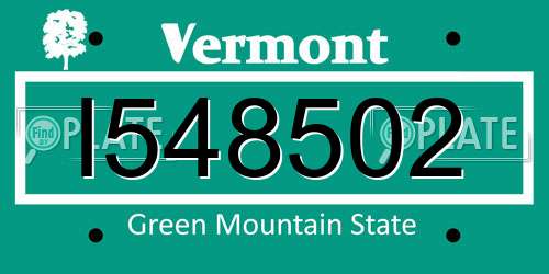I548502 Vermont License Plate