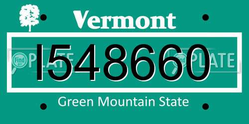 I548660 Vermont License Plate