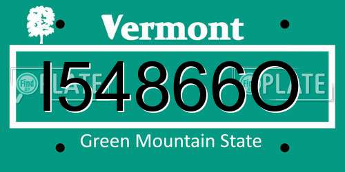 I54866O Vermont License Plate