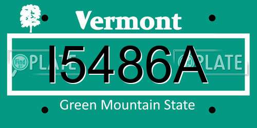 I5486A Vermont License Plate