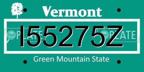 I55275Z Vermont License Plate
