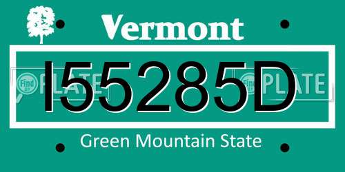 I55285D Vermont License Plate