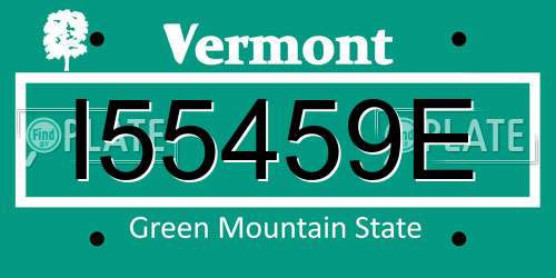 I55459E Vermont License Plate