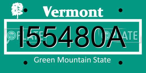 I55480A Vermont License Plate
