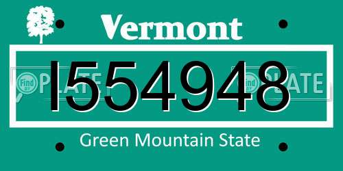 I554948 Vermont License Plate