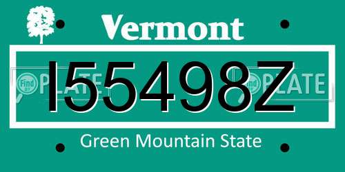 I55498Z Vermont License Plate