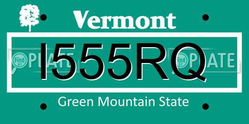 I555RQ Vermont License Plate