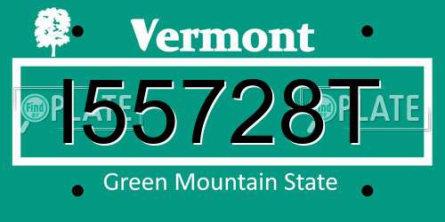I55728T Vermont License Plate