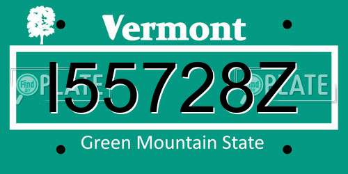 I55728Z Vermont License Plate