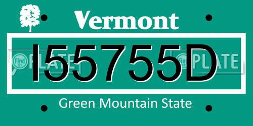 I55755D Vermont License Plate