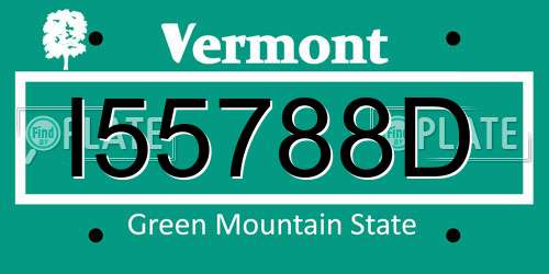 I55788D Vermont License Plate