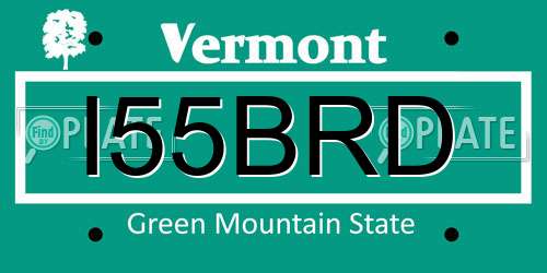 I55BRD Vermont License Plate