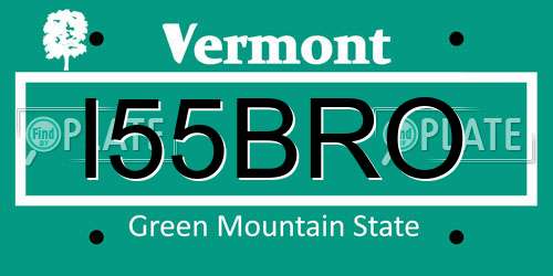 I55BRO Vermont License Plate