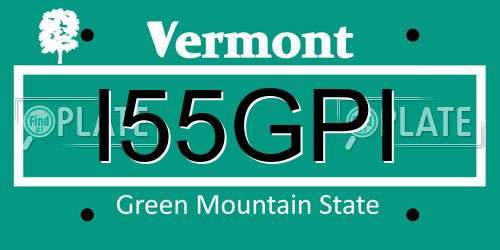 I55GPI Vermont License Plate
