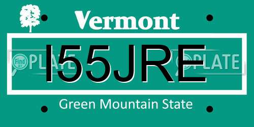 I55JRE Vermont License Plate