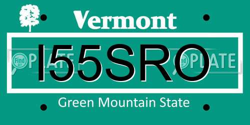 I55SRO Vermont License Plate