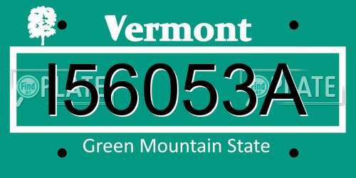 I56053A Vermont License Plate