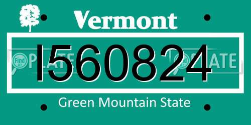 I560824 Vermont License Plate