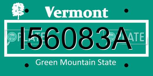 I56083A Vermont License Plate
