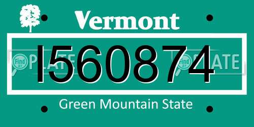 I560874 Vermont License Plate