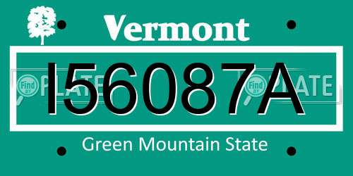 I56087A Vermont License Plate