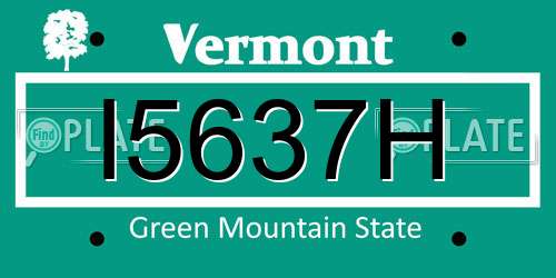 I5637H Vermont License Plate