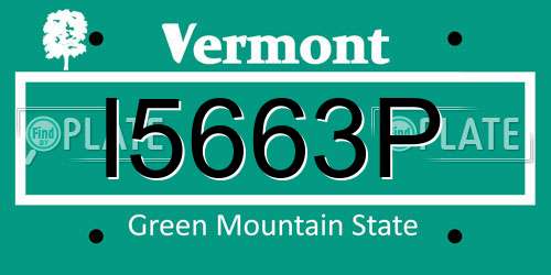 I5663P Vermont License Plate