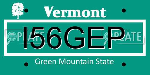 I56GEP Vermont License Plate