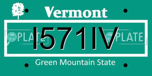 I571IV Vermont License Plate