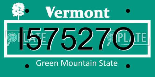 I57527O Vermont License Plate