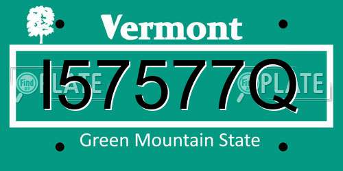 I57577Q Vermont License Plate