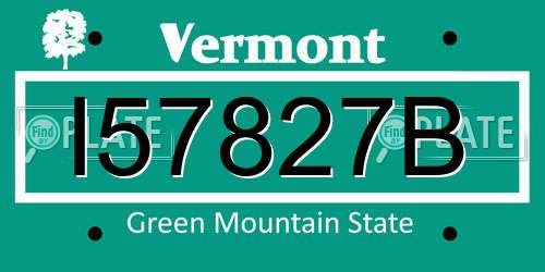 I57827B Vermont License Plate