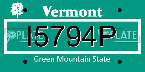 I5794P Vermont License Plate