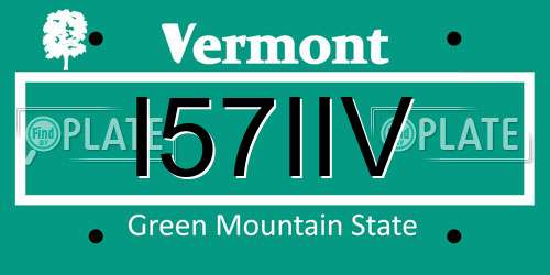 I57IIV Vermont License Plate