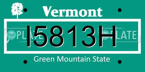 I5813H Vermont License Plate