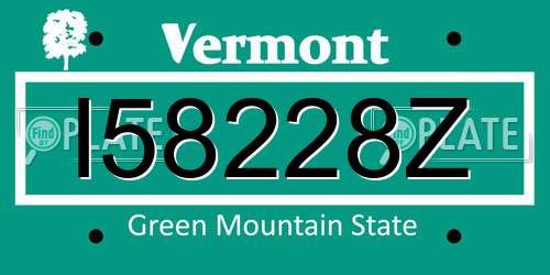 I58228Z Vermont License Plate