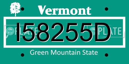 I58255D Vermont License Plate