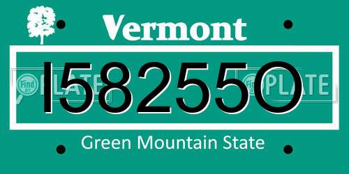 I58255O Vermont License Plate