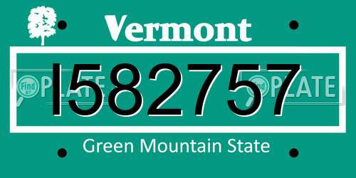 I582757 Vermont License Plate