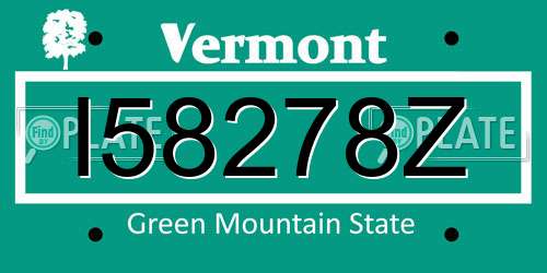 I58278Z Vermont License Plate