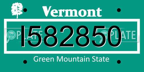 I582850 Vermont License Plate