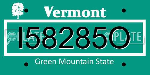 I58285O Vermont License Plate