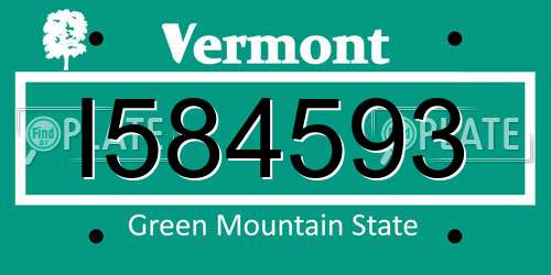 I584593 Vermont License Plate