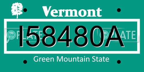 I58480A Vermont License Plate