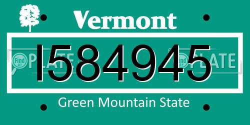 I584945 Vermont License Plate