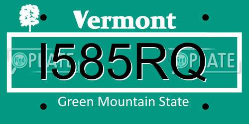 I585RQ Vermont License Plate