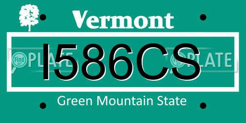 I586CS Vermont License Plate