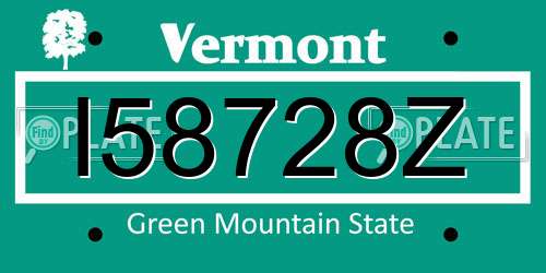 I58728Z Vermont License Plate