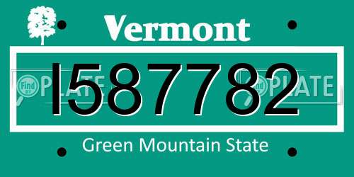 I587782 Vermont License Plate